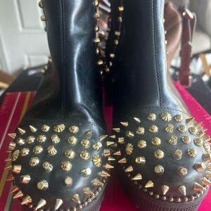 Cape Robbin Black and Gold Studded Boots